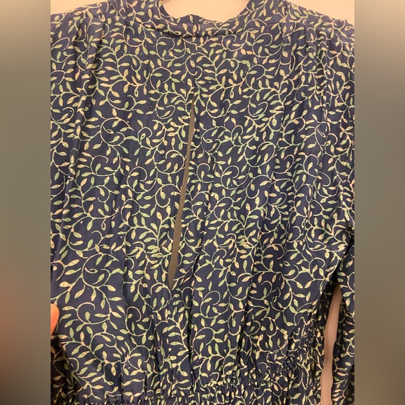 Natalie Martin Nico Patterned Silk A Line Dress Blue Size Small - Picture 7 of 8